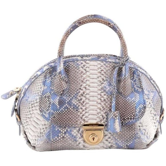 Salvatore Ferragamo Handbags - Salvatore Ferragamo Fiamma Satchel Python